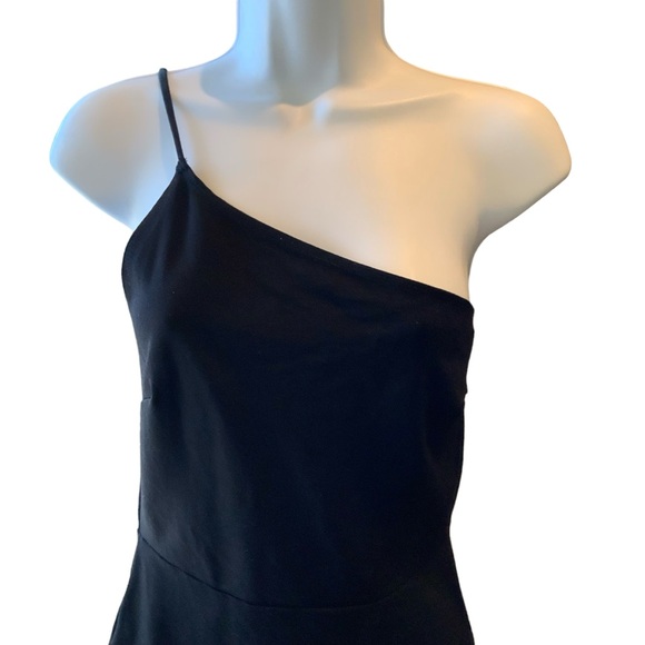 Rolla Coster Bodycon Dress One Strap Stretchy Long Back Zipper Mini Size Medium - Picture 2 of 9